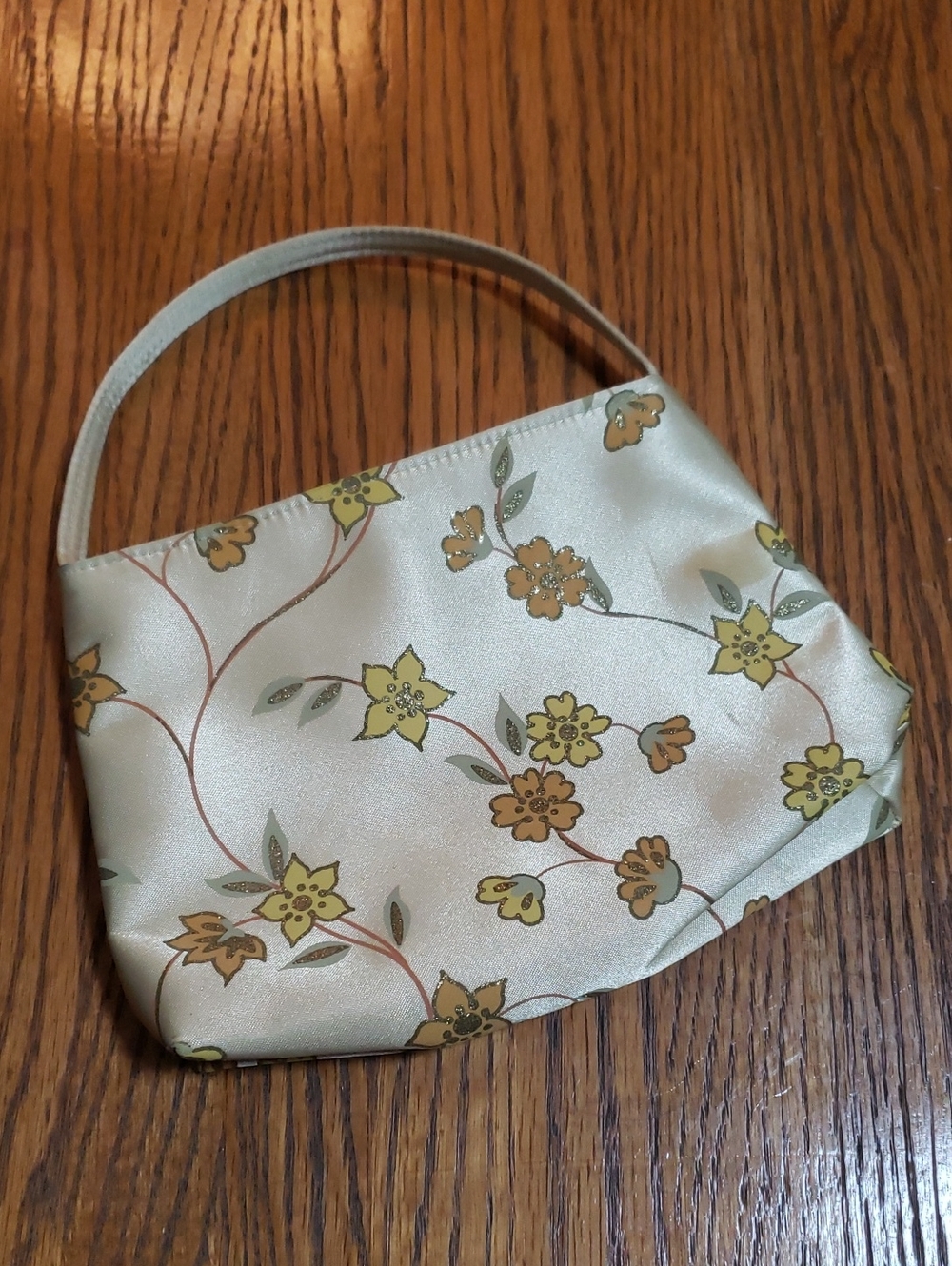 Vintage 2003 Avon Gold Satin Floral Mini Bag • Y2K Evening Purse